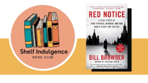 Book club logo and cover of Red Notice.